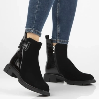 Leather ankle boots DBT6569/24 BK black