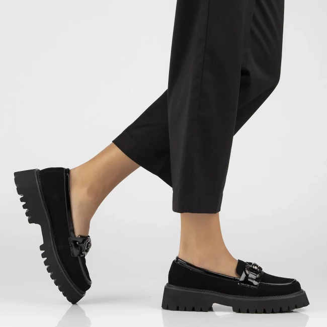 Leather shoes Filippo DP6497/24 BK SU black