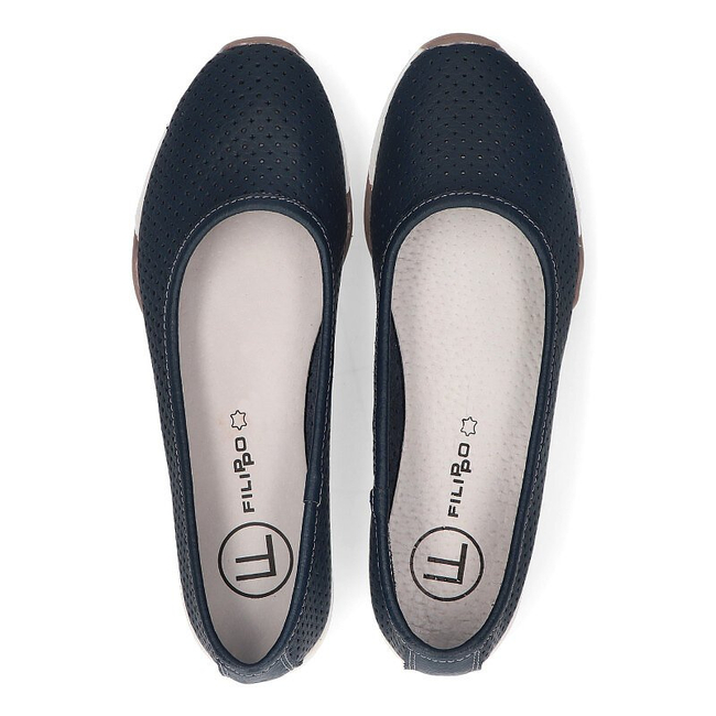 Skórzane półbuty Filippo DP089/21 NV granatowe