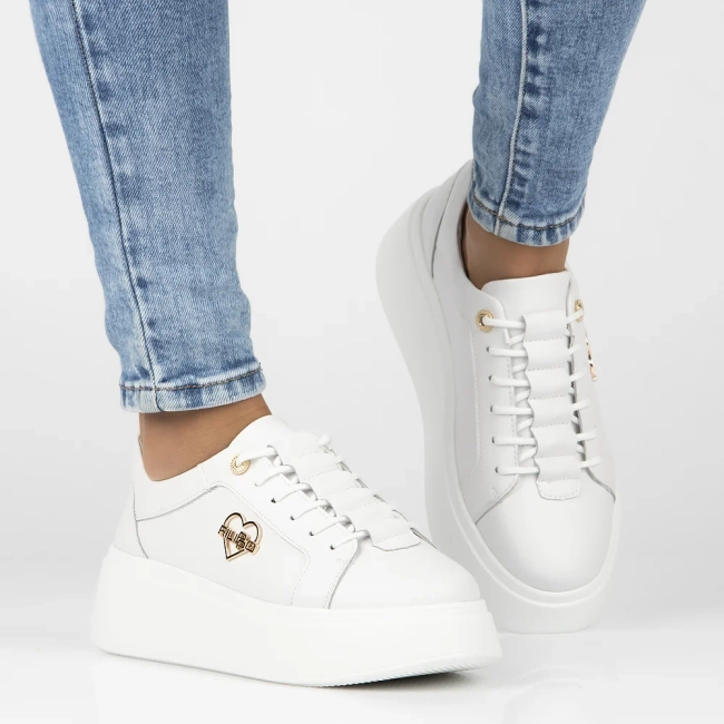 Leather sneakers Filippo DP6058/25 WH H white