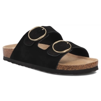Skórzane klapki Filippo DK7061/26 BK czarne