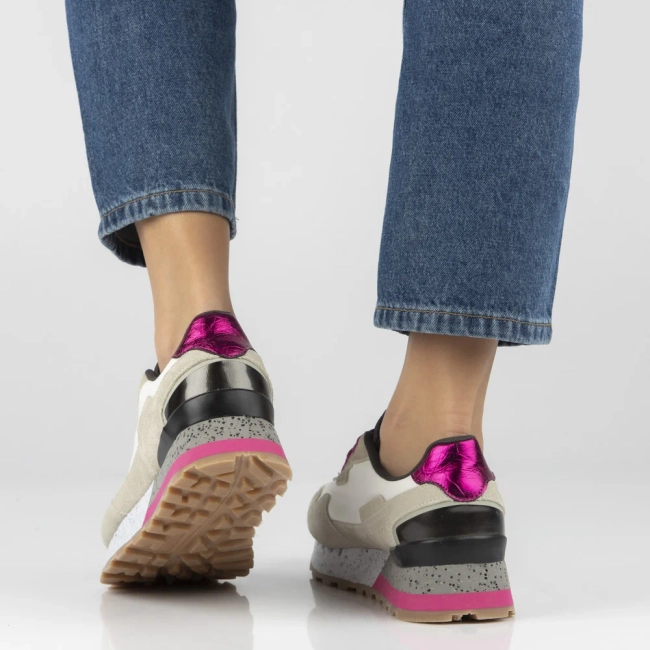 Skórzane sneakersy Filippo DP7927/26 WH FH biało-beżowe