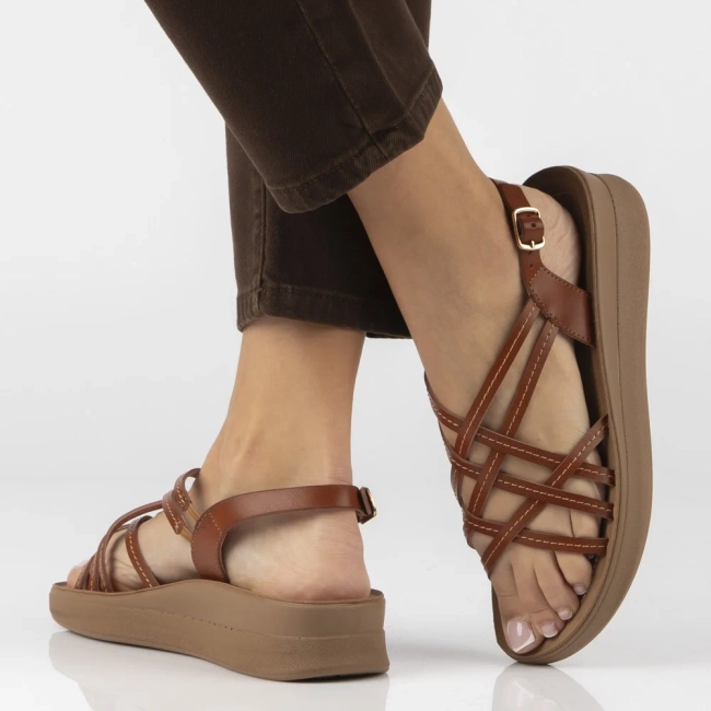 Sandały na platformie Filippo DS7905/26 BR brązowe
