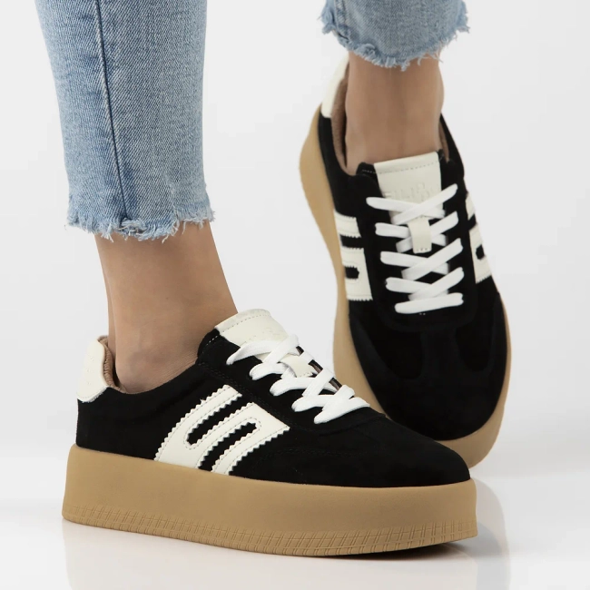 Leather sneakers Filippo DP6994/25 BK black