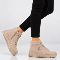 Leather platform ankle boots Filippo DBT8265/26 BE beige