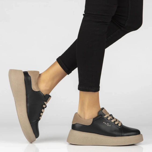 Skórzane sneakersy Filippo DP7982/26 BK czarne
