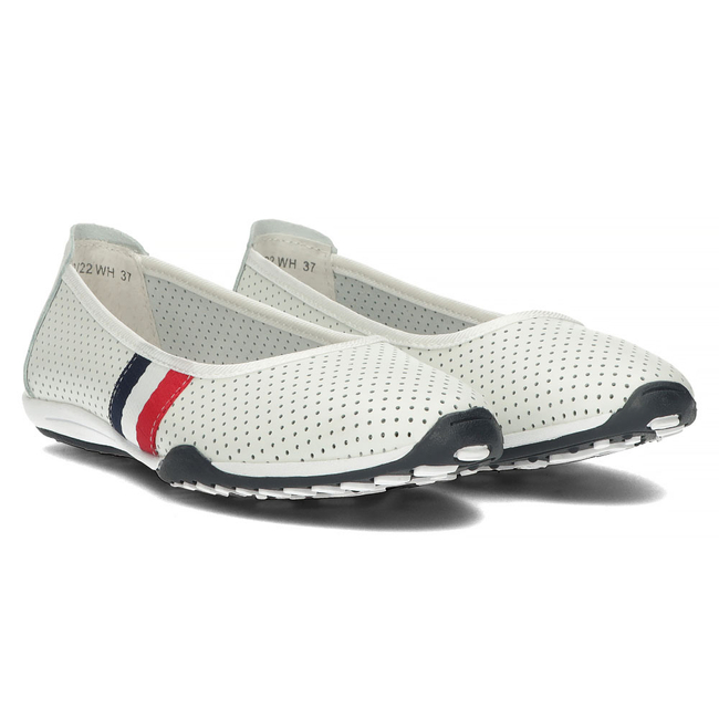 Skórzane baleriny Filippo DP2063/23 WH białe
