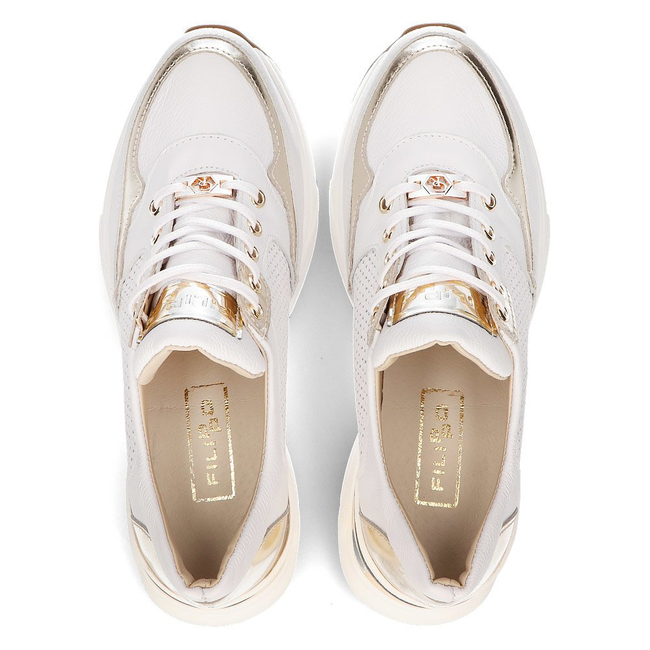 Leather sneakers Filippo 087D white gold