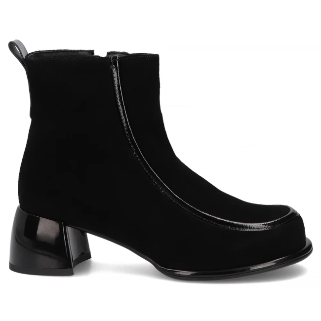 Skórzane botki na obcasie Filippo DBT8240/26 BK czarne