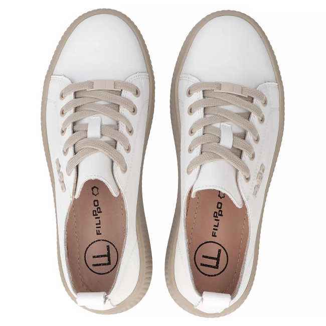 Leather sneakers Filippo DP6122/26 WH BE white