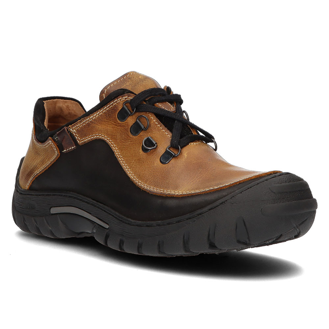 Skórzane półbuty Filippo 917 musztardowe