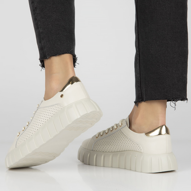 Leather sneakers Filippo DP4535/23 BE beige