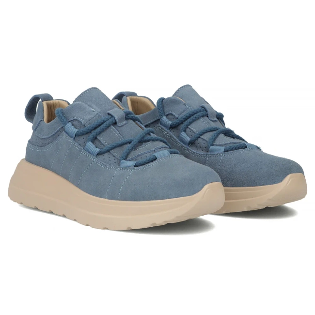 Skórzane sneakersy Filippo DP6706/25 BL niebieskie