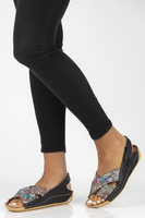 Leather sandals Filippo 00994-57/00-5 black multicolor