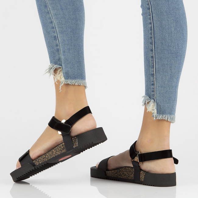 Leather sandals Yokono ROSS-002 black