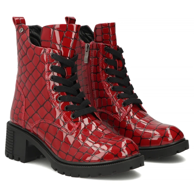 Leather heeled ankle boots Filippo DBT7971/26 RD red