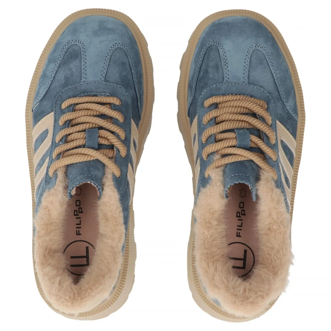 Leather sneakers Filippo DP7110/25 BL blue