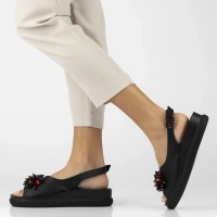 Leather sandals Filippo DS6983/25 BK black