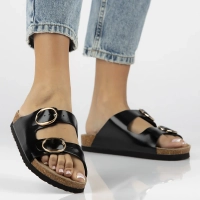 Leather flip-flops Filippo DK7061/25 BK L black