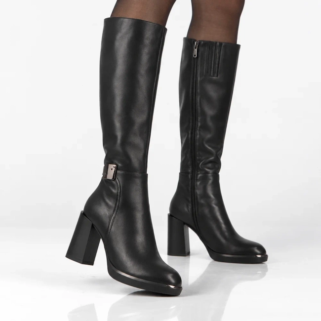 Leather heeled boots Filippo DKZ8011/26 BK black