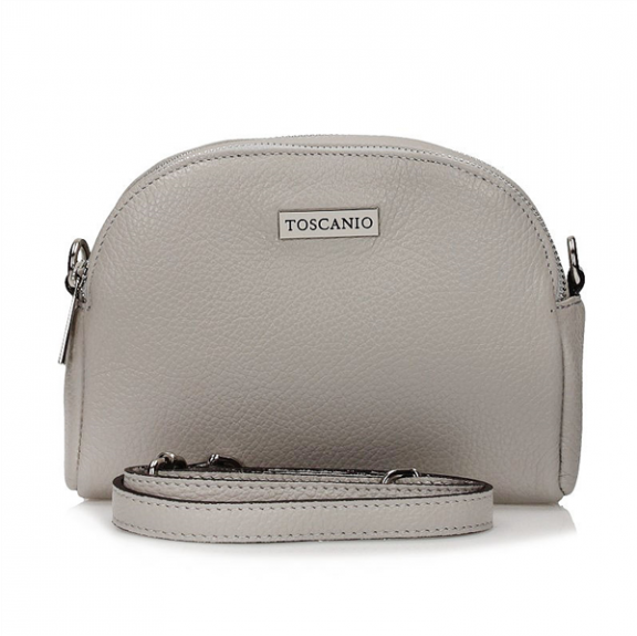 Handbag Toscanio Leather Messenger Bag A283 light grey