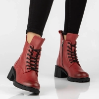 Leather heeled ankle boots Filippo DBT6501/26 RD red