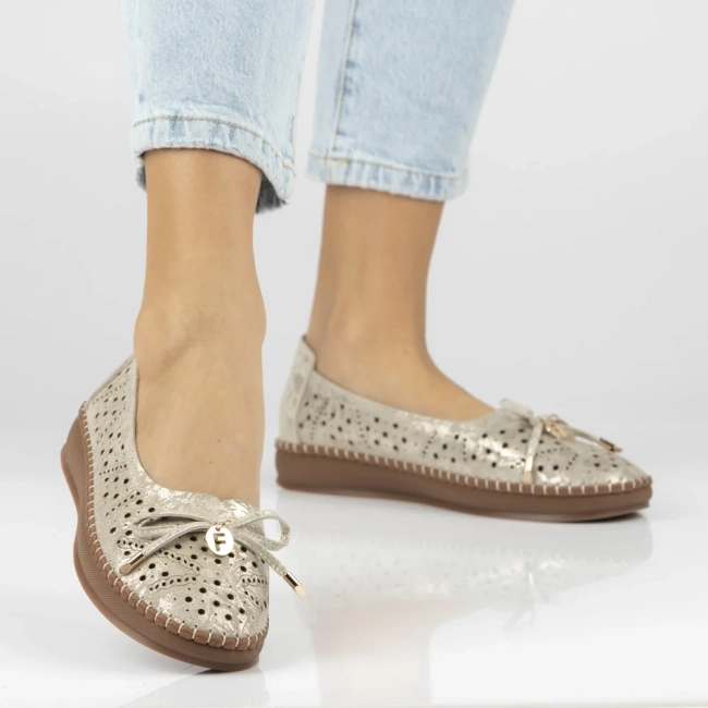 Leather shoes Filippo DP7664/26 GO gold