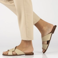 Leather flip-flops Filippo 40388 beige