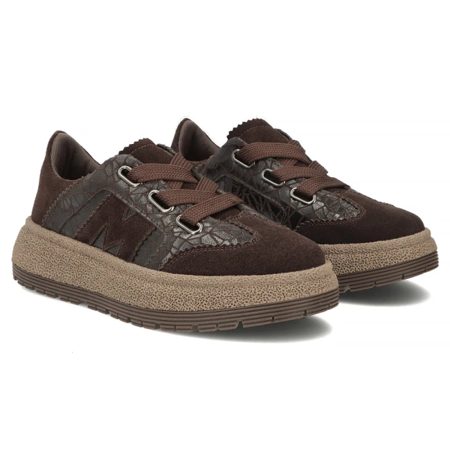 Skórzane sneakersy Filippo DP7978/26 BR brązowe