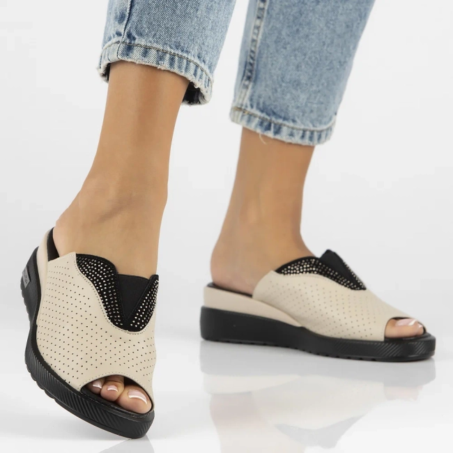 Leather flip-flops Filippo DK6146/24 BE beige