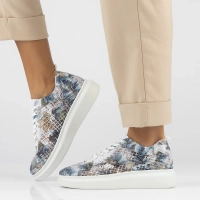 Półbuty na platformie Artiker 52C2484 biało-niebieskie