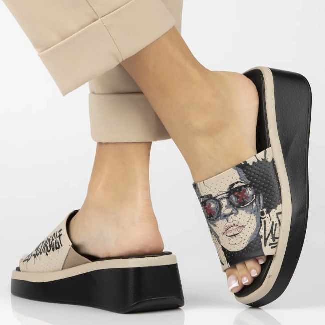 Leather flip-flops Filippo DK6820/25 BE beige