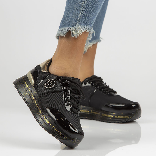 Leather Sneakers Filippo DP3688/22 BK black