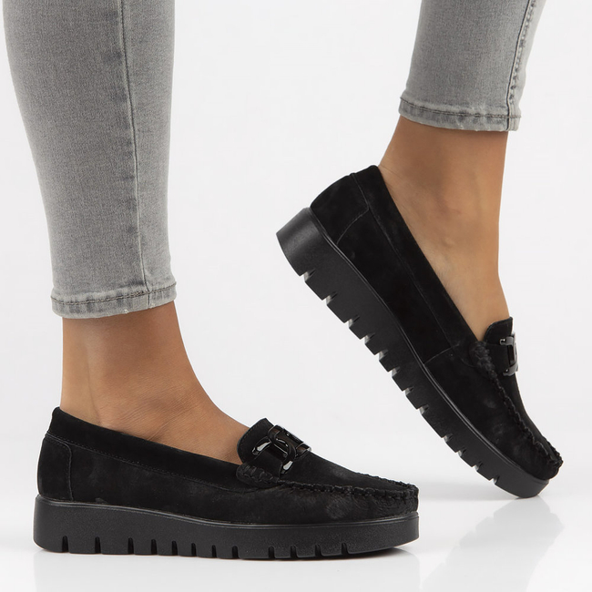 Skórzane mokasyny Filippo DP3334/22 BK czarne