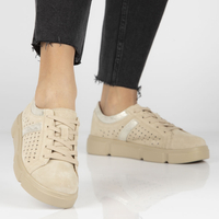 Skórzane półbuty na platformie Filippo DP4531/23 BE BE beżowe