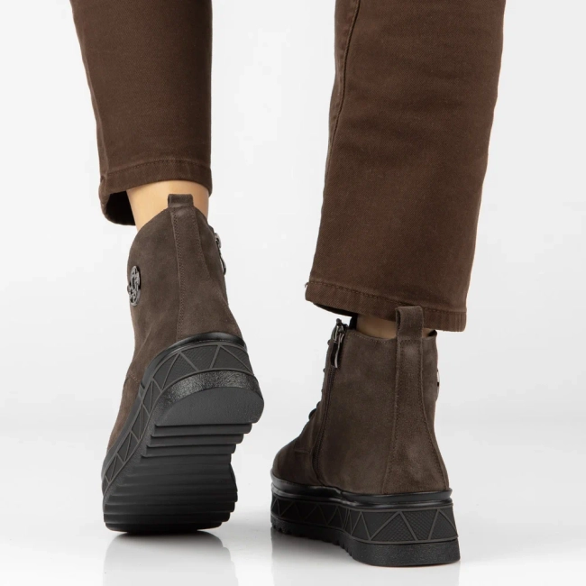 Leather platform ankle boots Filippo DBT8078/26 D BR brown
