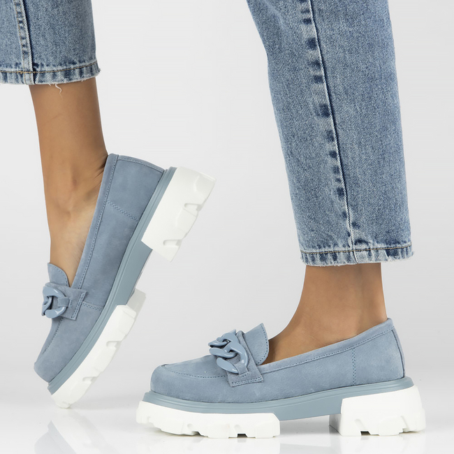 Leather shoes Filippo DP3718/23 BL blue