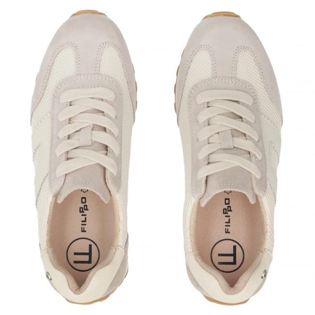Skórzane sneakersy Filippo DP7564/26 BE beżowe