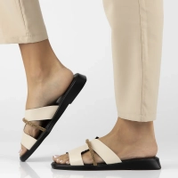 Leather flip-flops Filippo DK6878/25 BE beige