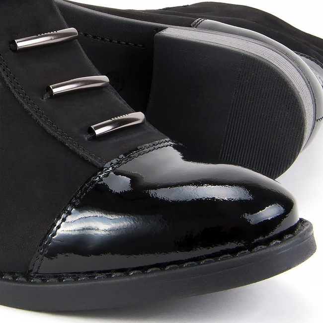 Botki FILIPPO 457S Czarny nubuk + lakier