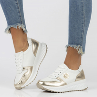 Leather Sneakers Filippo DP3547/22 WH GO white