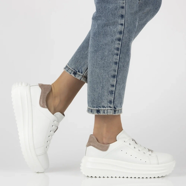 Leather sneakers Filippo DP6739/26 WH BE white