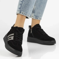 Skórzane sneakersy Filippo DP7425/25 BK czarne