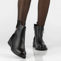 Leather wedge ankle boots Filippo DBT8040/26 BK black