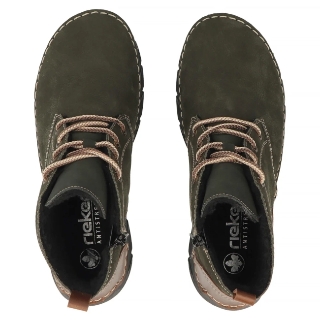 Leather ankle boots Rieker 55036-54 green