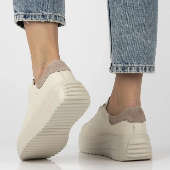 Skórzane sneakersy Filippo DP6739/25 BE beżowe