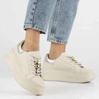 Skórzane sneakersy Filippo DP6793/25 BE beżowe