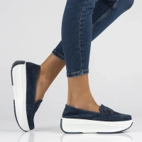 Leather shoes Filippo DP6132/24 NV navy blue