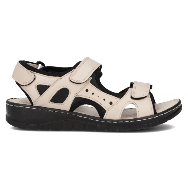 Skórzane sandały Artiker 52C0294 beżowe