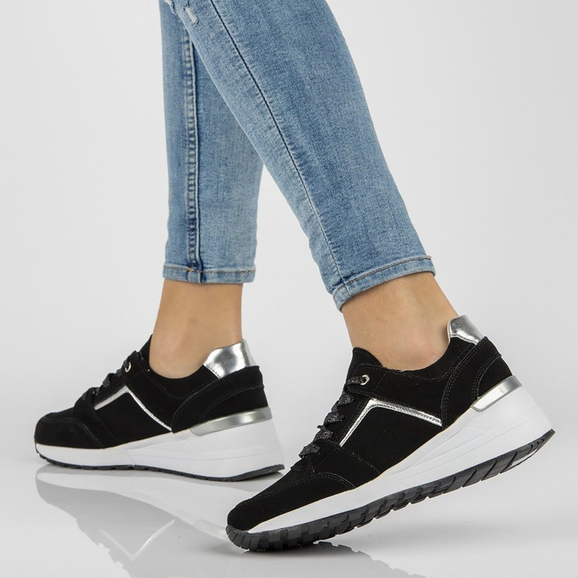 Skórzane sneakersy Filippo DP2003/21 BK czarne